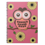 Cute Personalized Pink Owl Notebook notebooks