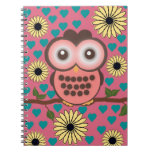 Cute Personalized Pink Owl Notebook notebooks