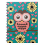 Cute Personalized Pink Owl Notebook notebooks