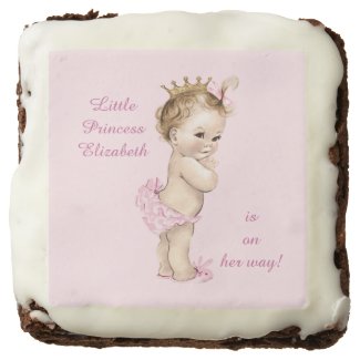 Cute Personalized Princess Baby Shower Brownie