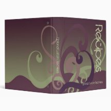 Cute Personalized Recipe Book, Currant Swirl 3 Ring Binder