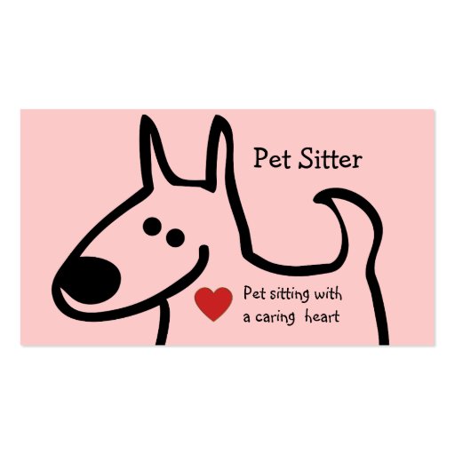 Cute Pet Sitter Business Cards (front side)