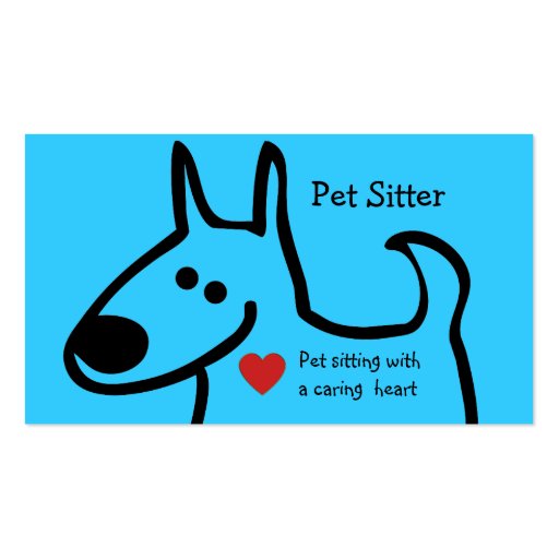 Cute Pet Sitter Business Cards (front side)