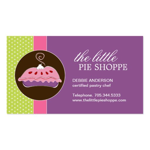 Cute Pie Business Cards (front side)