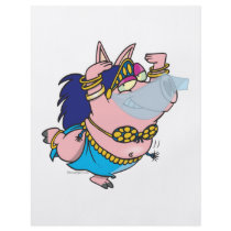 cute pig belly dancer cartoon character personalized flyer