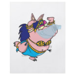 cute pig belly dancer cartoon character flyers