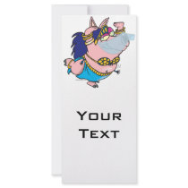 cute pig belly dancer cartoon character rack card