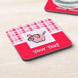 Cute Pig Beverage Coaster