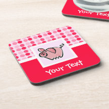 Cute Pig Beverage Coaster