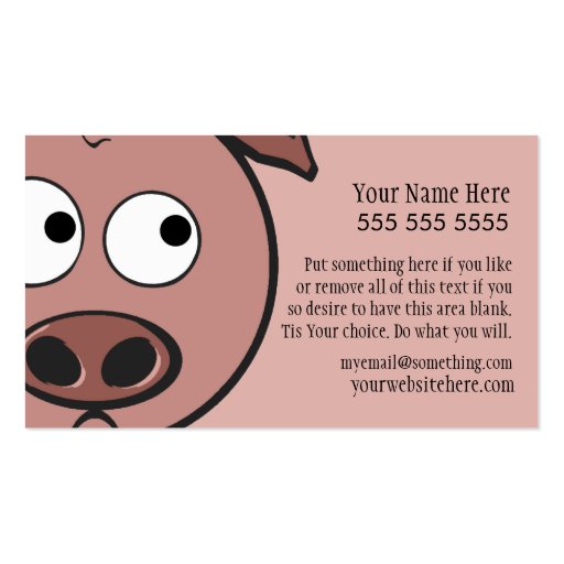 Cute Pig Business Card Templates (front side)