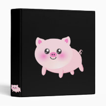 Cute pig cartoon binders
