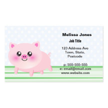 Cute pig cartoon business cards
