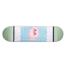 Cute pig cartoon custom skateboard