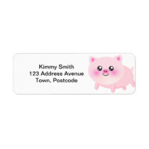 Cute pig cartoon labels
