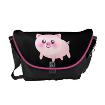 Cute pig cartoon messenger bags