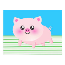 Cute pig cartoon postcards