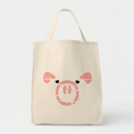 Cute Pig Face illusion. Bags