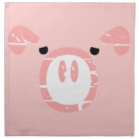 Cute Pig Face illusion. Cloth Napkin