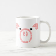 Cute Pig Face illusion. Coffee Mugs