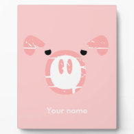 Cute Pig Face illusion. Display Plaques