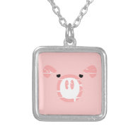 Cute Pig Face illusion. Necklace
