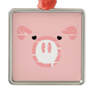 Cute Pig Face illusion. Ornaments