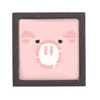 Cute Pig Face illusion. Premium Trinket Box
