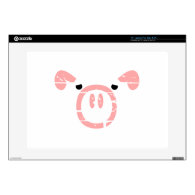 Cute Pig Face illusion. Skins For Laptops