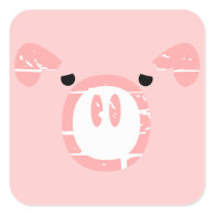 Cute Pig Face illusion. Sticker