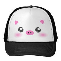 Cute Pig Face - kawaii minimalism Hat