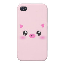 Cute Pig Face - kawaii minimalism iPhone 4/4S Covers
