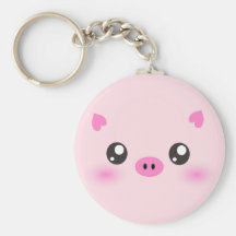 Cute Pig Face - kawaii minimalism Keychains