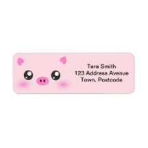 Cute Pig Face - kawaii minimalism Return Address Labels