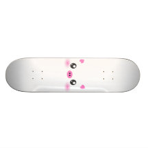 Cute Pig Face - kawaii minimalism Skateboards