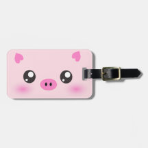 Cute Pig Face - kawaii minimalism Travel Bag Tag