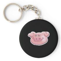 cute pig face keychain