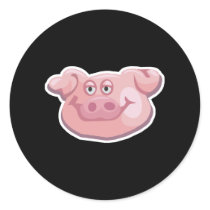 cute pig face round stickers