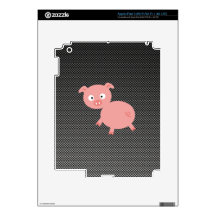 Cute Pig; Faux Carbon Fiber iPad 3 Decals