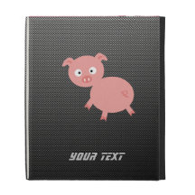 Cute Pig; Faux Carbon Fiber iPad Case