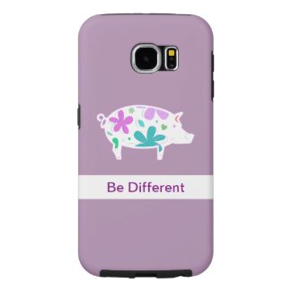 Cute Pig Flowers Samsung Galaxy S6 Cases