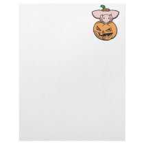 cute pig in jack-o-lantern pumpkin customized letterhead