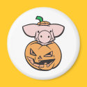 cute pig in jack-o-lantern pumpkin magnets