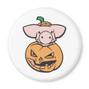 cute pig in jack-o-lantern pumpkin magnets
