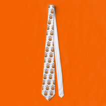 cute pig in jack-o-lantern pumpkin ties