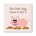 Cute Pig Magnet by Derora Cute Pig Magnet