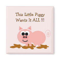 Cute Pig Magnet by Derora Cute Pig Magnet