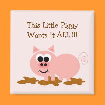 Cute Pig Magnet by Derora Cute Pig Magnet