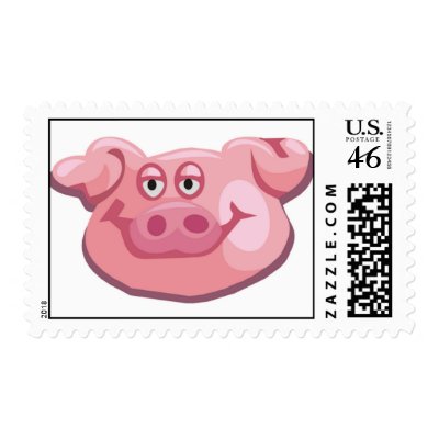 Cute Pig Postage Stamps
