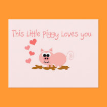 Cute Pig Valentine's Day Postcard postcards