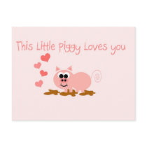 Cute Pig Valentine's Day Postcard